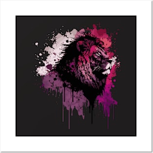 Cosmic Tie Dye Lion Drip Posters and Art